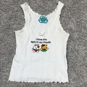 O'Mighty White Tank Top with Cute Graphic